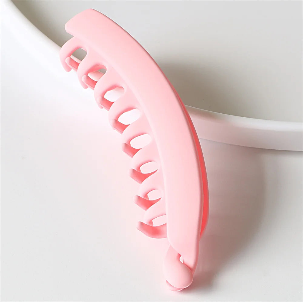 Frosted Solid Color Banana Hair Clips β Fashion Ponytail Barrettes & Hair Claws for Women